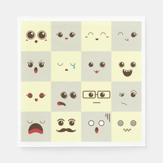 Niedliches Gesicht Serviette (Vorderseite)