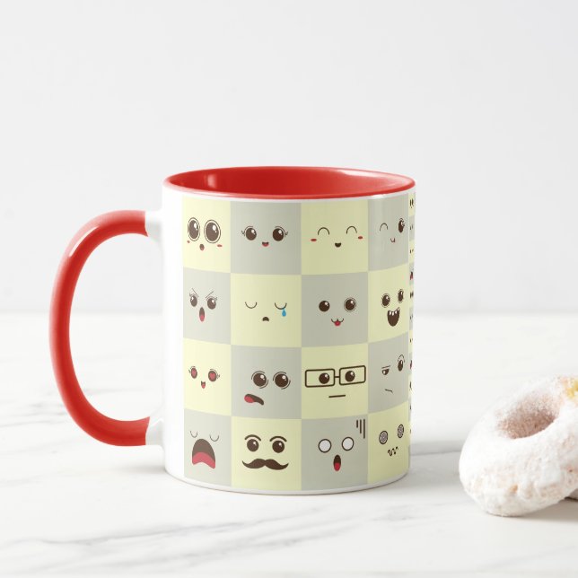 Niedliches Gesicht Tasse (Mit Donut)