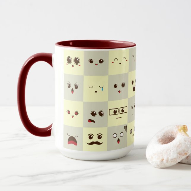 Niedliches Gesicht Tasse (Mit Donut)