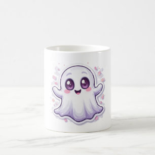 Niedliches Gespenst mit Tasse "Glows Augen" Kawaii