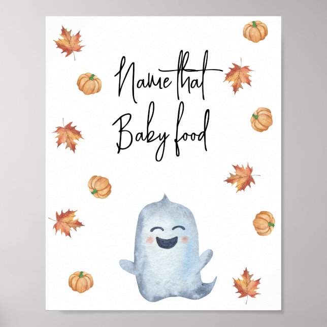 Niedliches Gespenst - Name dieses Babynahrung Poster (Vorne)