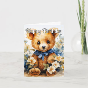 Niedliches gestopftes Tier Happy Birthday Karte