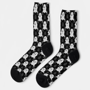 Niedliches Ghost-Block Schwarz-weißes Druckdesign- Socken