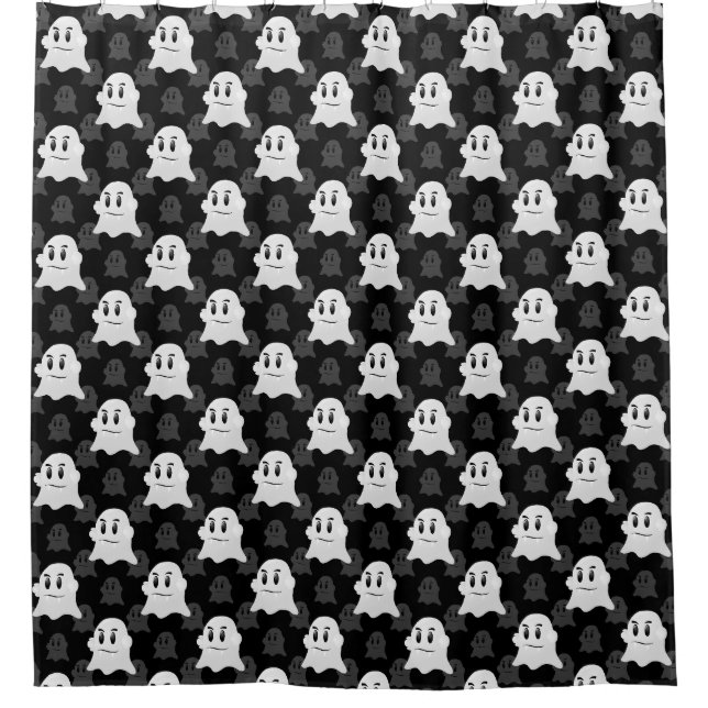 Niedliches Ghost-Blockdesign Duschvorhang (Vorderseite)