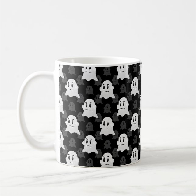 Niedliches Ghost-Blockdesign Kaffeetasse (Links)