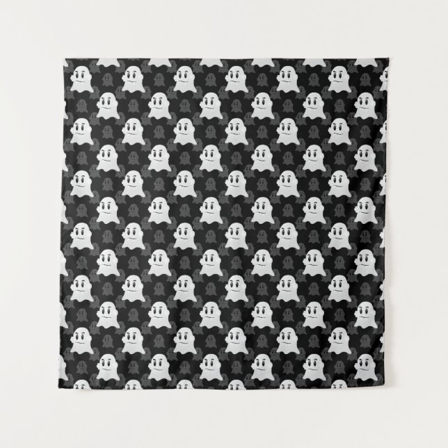Niedliches Ghost-Blockdesign Wandteppich (Vorderseite)
