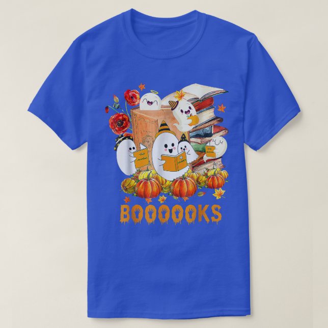 Niedliches Ghost-Buch Rezension Halloween-Lehrerbi T-Shirt (Design vorne)