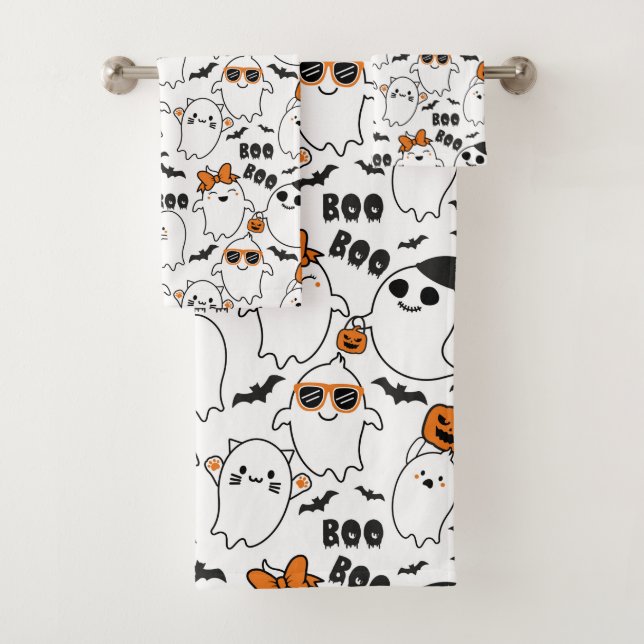 Niedliches Ghost Halloween Badetuch-Set Badhandtuch Set (Insitu)