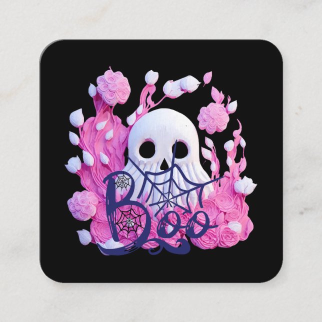 niedliches Ghost Halloween-Boxpack Quadratische Visitenkarte (Vorderseite)