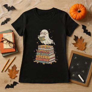 Niedliches Ghost Halloween für Bibliothekare und L T-Shirt