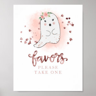Niedliches Ghost Halloween Girl Baby Duwer Favorit Poster