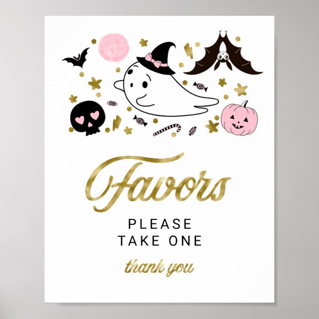 Niedliches Ghost Halloween Girl Baby Duwer Favorit Poster (Vorne)