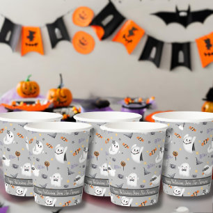 Niedliches Ghost Halloween-Muster Pappbecher
