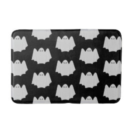 Niedliches Ghost Halloween Schwarz-Weiß-Muster Badematte