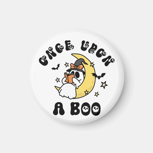 Niedliches Ghost-Lesen einmal auf einem Bootvorgan Magnet (Vorne)