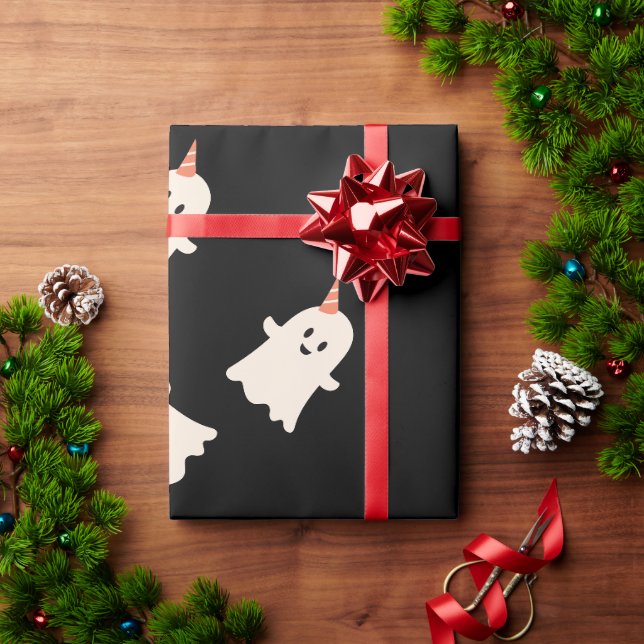 Niedliches Ghost-Muster Halloween-Thema Wrapping P Geschenkpapier (Feiertagsgeschenk)