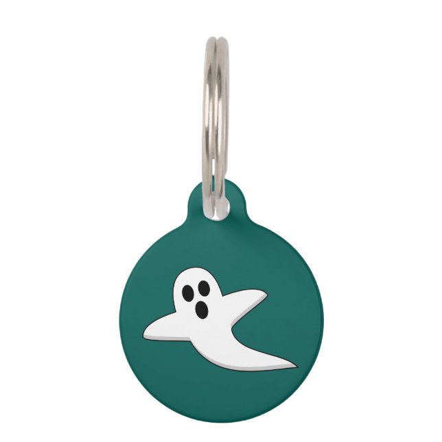Niedliches Ghost | Name hinzufügen Haustiermarke (Vorderseite)