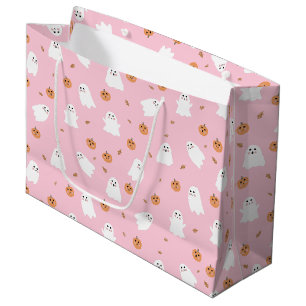 Niedliches Ghost-Pink-Pink-Halloween-Muster Große Geschenktüte