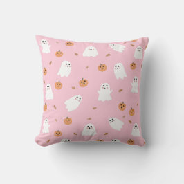 Niedliches Ghost-Pink-Pink-Halloween-Muster Kissen