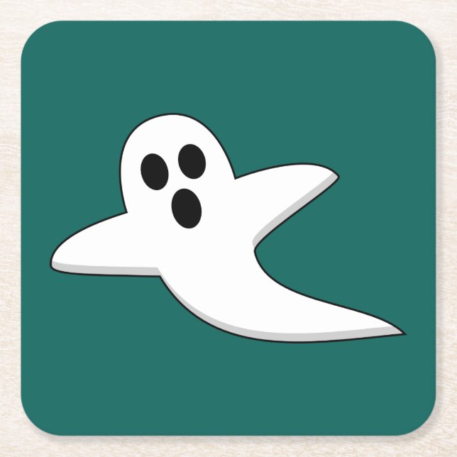 Niedliches Ghost Rechteckiger Pappuntersetzer (Vorderseite)