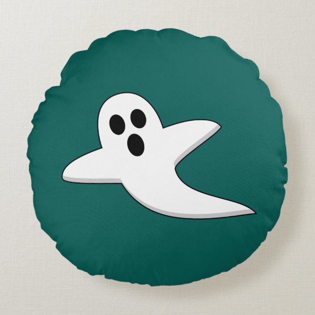 Niedliches Ghost Rundes Kissen (Vorderseite)