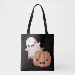 Niedliches Ghost- und Jack-O-Lantern-Trick oder -T Tasche