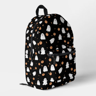 Niedliches Ghost- und Kürbisschwarz Halloween-Must Bedruckter Rucksack