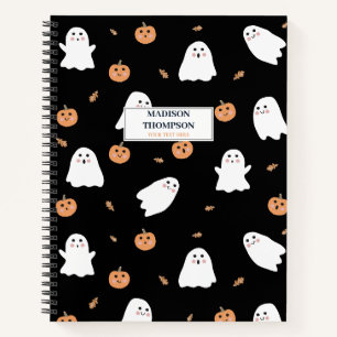 Niedliches Ghost- und Kürbisschwarz Halloween-Must Notizbuch