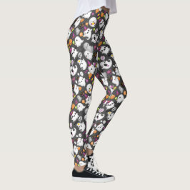 Niedliches Ghost und Tomb Stones Halloween Leggings