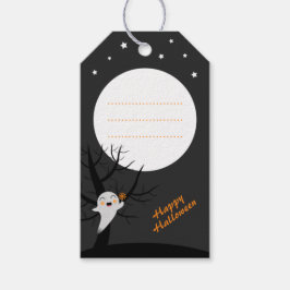 Niedliches Ghost & Vollmond glückliches Halloween Geschenkanhänger