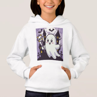 Niedliches Ghosting-Poster mit einer spielerischen Hoodie