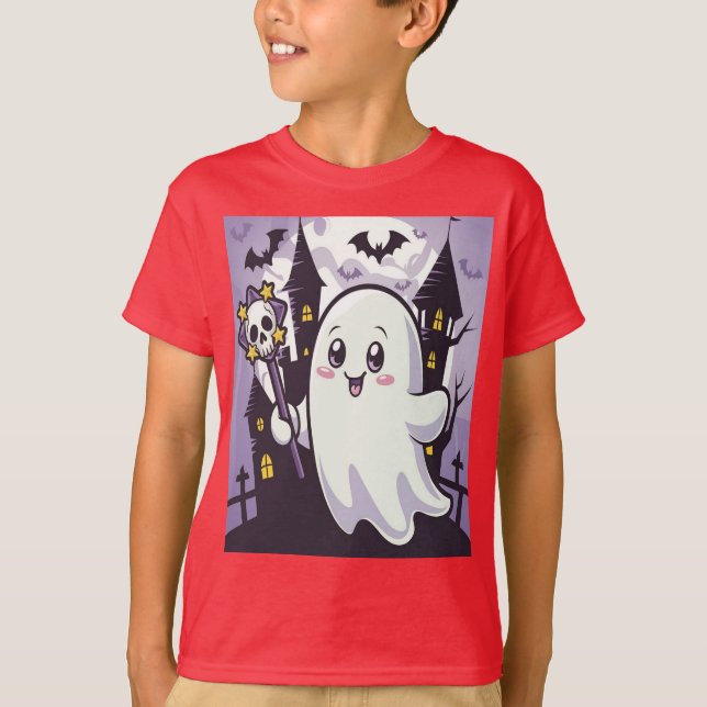 Niedliches Ghosting-Poster mit einer spielerischen T-Shirt (Vorderseite)