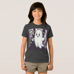 Niedliches Ghosting-Poster mit einer spielerischen Tri-Blend Shirt
