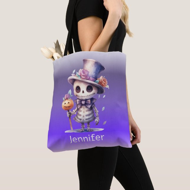 Niedliches Ghoul in Top Hat und Bow Krawatte Hallo Tasche (Von Nahem)
