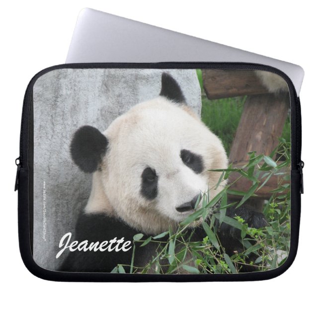 Niedliches Giant Panda Foto, Name, Computer Laptopschutzhülle (Vorderseite)
