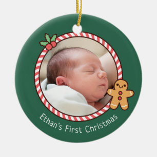 Niedliches Gingerbread Man Baby's First Christmas  Keramik Ornament