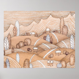 Niedliches Gingerbread Village Artwork | Poster
