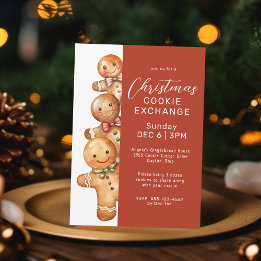 Niedliches Gingerbrot Family Cookie Exchange-Party Einladung