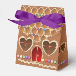 Niedliches Gingerbrot-Haus mit Herz-geformt Fenste Geschenkschachtel