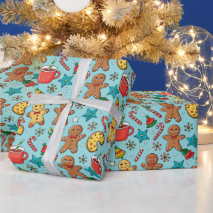 Niedliches Gingerbrot Weihnachtsmuster Geschenkpapier