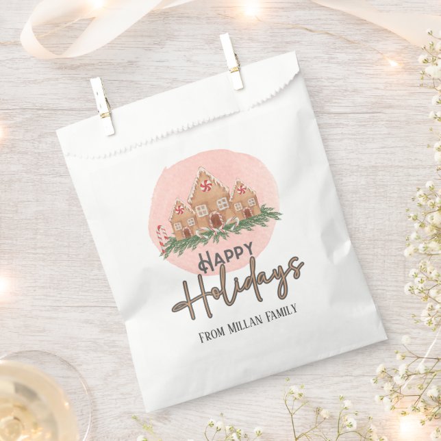 Niedliches Gingerbrothaus Geschenktütchen (Ausgeschnitten)