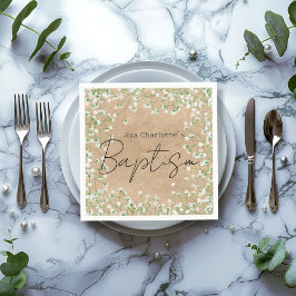 Niedliches Gipskraut Aquarell Blume Boho Taufe Serviette