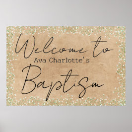 Niedliches Gipskraut Blume Rustikale Taufe Willkom Poster