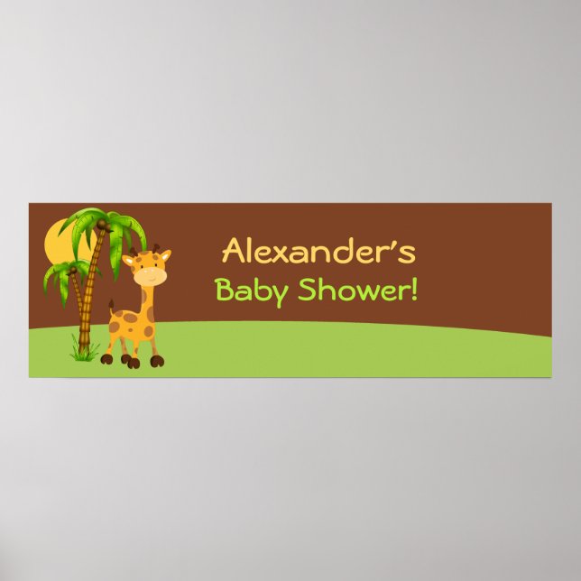 Niedliches Giraffe Baby Showbanner Poster (Vorne)