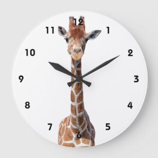 Niedliches Giraffengesicht Große Wanduhr