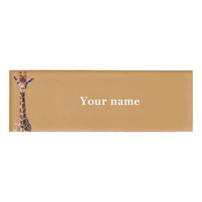 Niedliches Giraffengesicht Namenschild (Vorderseite)