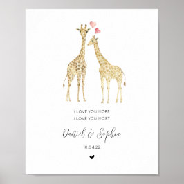 Niedliches Giraffenkaffee zum Jubiläum der Liebe Poster