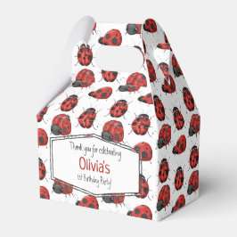Niedliches Girl Black Red Watercolor Ladybug Muste Geschenkschachtel