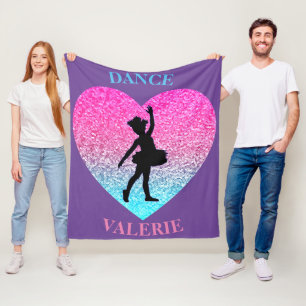 Niedliches Girl Dance Fleece Blanket mit ihrem Nam