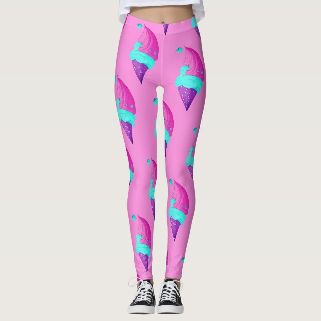 Niedliches Girl Doll Farbrosa Leggings (Vorderseite)